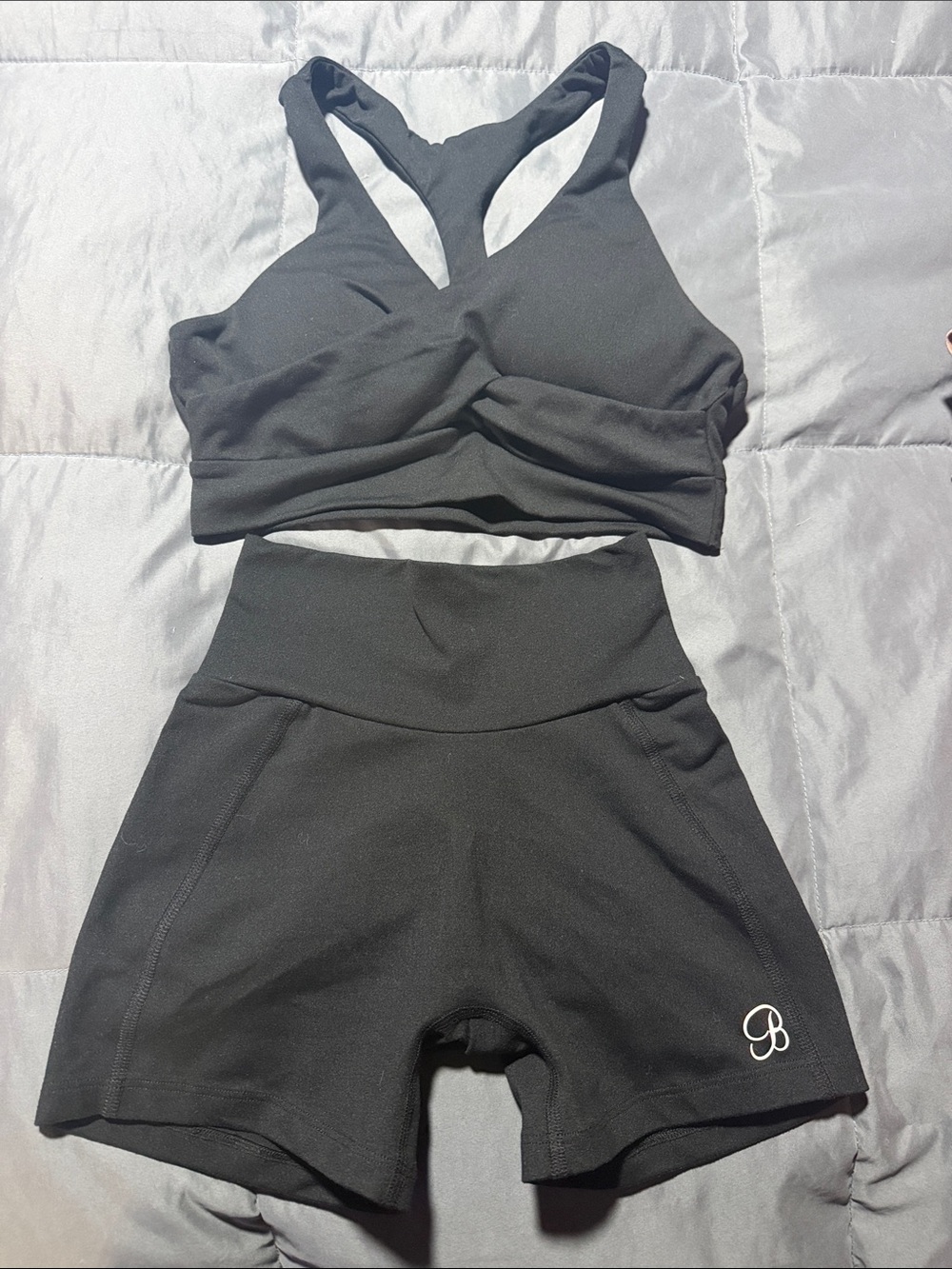 Bombshell sportswear Black Women's High-Waist Active Shorts and top set